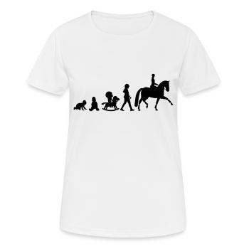 svg Evolution Dressur Reiter - Frauen T-Shirt atmungsaktiv - Weiß - Vorne - AI Model Female 172 dark (172cm)