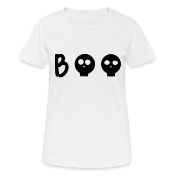 Boo - Frauen T-Shirt atmungsaktiv - Weiß - Vorne - AI Model Female 172 dark (172cm)