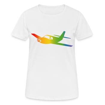 Airplane Rainbow Course - Women's Breathable T-Shirt - white - Front - AI Model Female 172 dark (172cm)