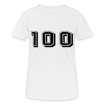 100 ANS. 100e ANNIVERSAIRE. ANNIVERSAIRE 100 ANS. - T-shirt respirant Femme - blanc - Devant - AI Model Female 172 dark (172cm)