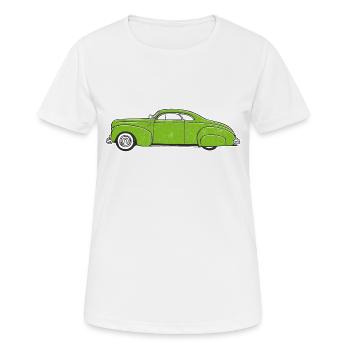 Hot Rod Custom Car green, design by Mondwinkel - Women's Breathable T-Shirt - white - Front - AI Model Female 172 dark (172cm)