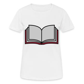 Pages du livre ouvert de l’école - T-shirt respirant Femme - blanc - Devant - AI Model Female 172 dark (172cm)