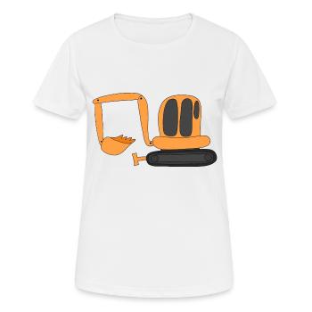 Bagger - Frauen T-Shirt atmungsaktiv - Weiß - Vorne - AI Model Female 172 dark (172cm)