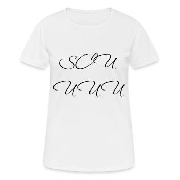 SIU UUU - Frauen T-Shirt atmungsaktiv - Weiß - Vorne - AI Model Female 172 dark (172cm)