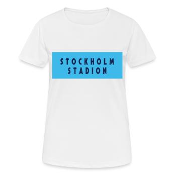 Stockholmer Stadion - Frauen T-Shirt atmungsaktiv - Weiß - Vorne - AI Model Female 172 dark (172cm)