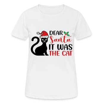 Cher Père Noël, c’était le chat - T-shirt respirant Femme - blanc - Devant - AI Model Female 172 dark (172cm)