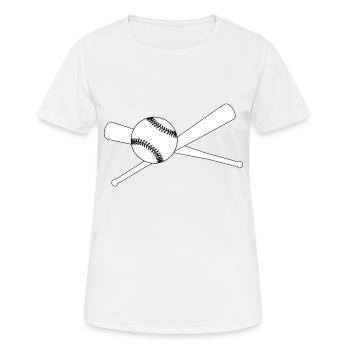 Baseball und 2 Schläger - Frauen T-Shirt atmungsaktiv - Weiß - Vorne - AI Model Female 172 dark (172cm)