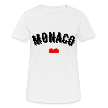 Monaco - Frauen T-Shirt atmungsaktiv - Weiß - Vorne - AI Model Female 172 dark (172cm)