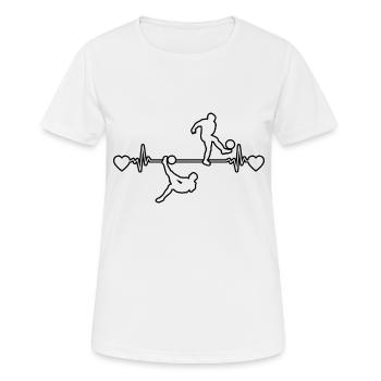 Fußballmannschaft Fußballspieler Fußballdesign - Frauen T-Shirt atmungsaktiv - Weiß - Vorne - AI Model Female 172 dark (172cm)