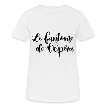 Phantom der Oper Schriftzug - Frauen T-Shirt atmungsaktiv - Weiß - Vorne - AI Model Female 172 dark (172cm)