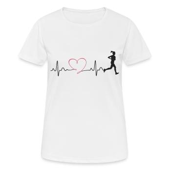 Läuferin Joggen Joggerin Pulsschlag Geschenk - Frauen T-Shirt atmungsaktiv - Weiß - Vorne - AI Model Female 172 dark (172cm)