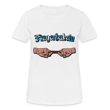Fingehakeln - Frauen T-Shirt atmungsaktiv - Weiß - Vorne - AI Model Female 172 dark (172cm)