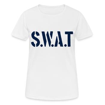 S.W.A.T - Police - Special Weapons And Tatics - Frauen T-Shirt atmungsaktiv - Weiß - Vorne - AI Model Female 172 dark (172cm)
