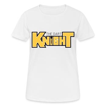 The Dart Knight Schriftzug - Frauen T-Shirt atmungsaktiv - Weiß - Vorne - AI Model Female 172 dark (172cm)
