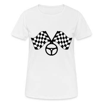 racing flag/ Zielflagge Design - Frauen T-Shirt atmungsaktiv - Weiß - Vorne - AI Model Female 172 dark (172cm)
