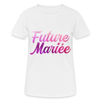future mariée enterrement vie de jeune fille EVJF - T-shirt respirant Femme - blanc - Devant - AI Model Female 172 dark (172cm)