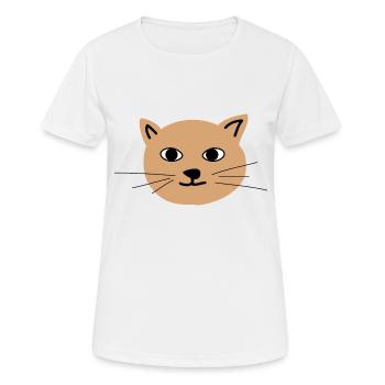 Katzengesicht 1 - Frauen T-Shirt atmungsaktiv - Weiß - Vorne - AI Model Female 172 dark (172cm)