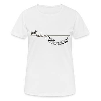 Just Relax Hängematte - Frauen T-Shirt atmungsaktiv - Weiß - Vorne - AI Model Female 172 dark (172cm)