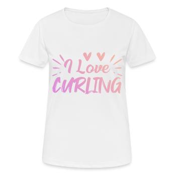 I love curling - Women's Breathable T-Shirt - white - Front - AI Model Female 172 dark (172cm)
