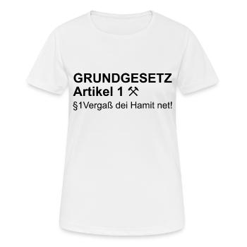 Erzgebirge Grundgesetz - Frauen T-Shirt atmungsaktiv - Weiß - Vorne - AI Model Female 172 dark (172cm)