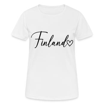 Finland Font - Women's Breathable T-Shirt - white - Front - AI Model Female 172 dark (172cm)