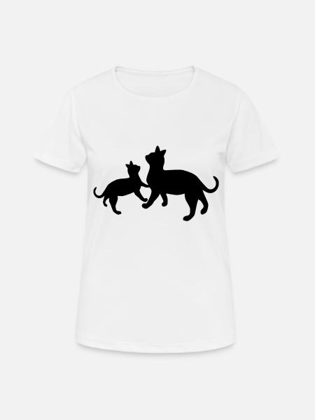 Black Cats - Women's Breathable T-Shirt - white