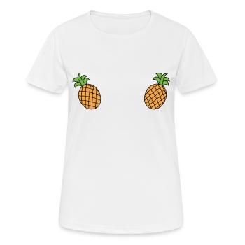 Poitrines d’ananas - T-shirt respirant Femme - blanc - Devant - AI Model Female 172 dark (172cm)