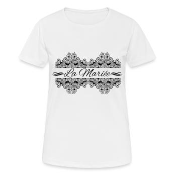 la Mariée dentelle - T-shirt respirant Femme - blanc - Devant - AI Model Female 172 dark (172cm)