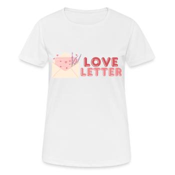 Lettre d’amour - T-shirt respirant Femme - blanc - Devant - AI Model Female 172 dark (172cm)