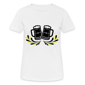 Chope de bière symbole de bière - T-shirt respirant Femme - blanc - Devant - AI Model Female 172 dark (172cm)