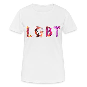 LGBT - T-shirt respirant Femme - blanc - Devant - AI Model Female 172 dark (172cm)