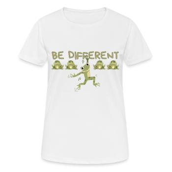 ÊTRE DIFFÉRENT Grenouille - T-shirt respirant Femme - blanc - Devant - AI Model Female 172 dark (172cm)