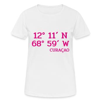 Curacao Coordinates - Coordinates - Caribbean - Women's Breathable T-Shirt - white - Front - AI Model Female 172 dark (172cm)
