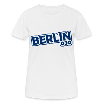Berlin - 030 - Capitale - Allemagne - Indicatif régional - T-shirt respirant Femme - blanc - Devant - AI Model Female 172 dark (172cm)