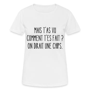 mais t'as vu comment t'es fait ? - T-shirt respirant Femme - blanc - Devant - AI Model Female 172 dark (172cm)