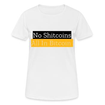 No Shitcoins All In Bitcoin - Women's Breathable T-Shirt - white - Front - AI Model Female 172 dark (172cm)