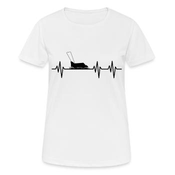 Tondeuse à gazon Heartbeat Herbe tondre jardinage - T-shirt respirant Femme - blanc - Devant - AI Model Female 172 dark (172cm)