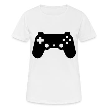 Jeux vidéo manette - T-shirt respirant Femme - blanc - Devant - AI Model Female 172 dark (172cm)