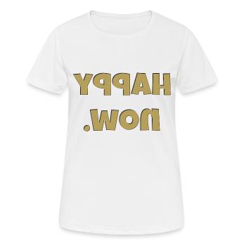 Happy Now inversé - T-shirt respirant Femme - blanc - Devant - AI Model Female 172 dark (172cm)