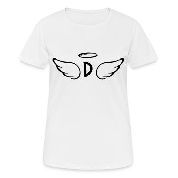 Engelsflügel Brief - Frauen T-Shirt atmungsaktiv - Weiß - Vorne - AI Model Female 172 dark (172cm)