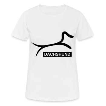 Sportlicher Dackel - Frauen T-Shirt atmungsaktiv - Weiß - Vorne - AI Model Female 172 dark (172cm)