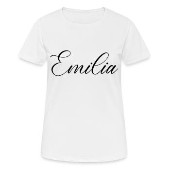 Emilia Name - Women's Breathable T-Shirt - white - Front - AI Model Female 172 dark (172cm)