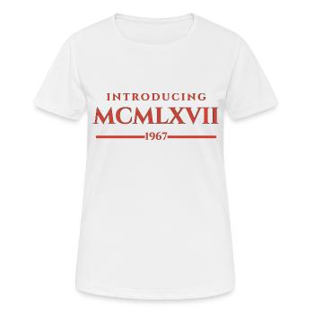 Introducing MCMLXVII 1967 - Women's Breathable T-Shirt - white - Front - AI Model Female 172 dark (172cm)