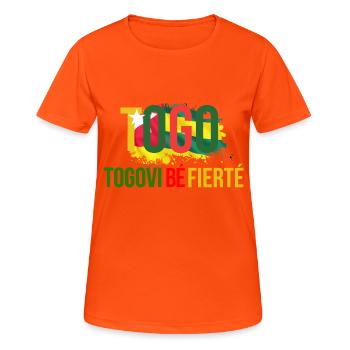 Untitled 52 - T-shirt respirant Femme - orange néon - Devant - AI Model Female 172 dark (172cm)