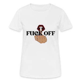 Middle finger - Women's Breathable T-Shirt - white - Front - AI Model Female 172 dark (172cm)