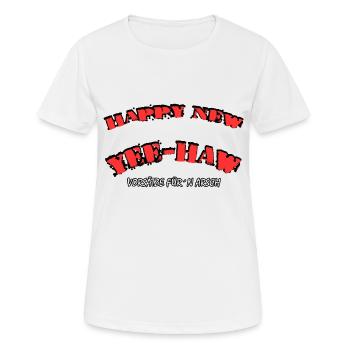Silvester - Frauen T-Shirt atmungsaktiv - Weiß - Vorne - AI Model Female 172 dark (172cm)