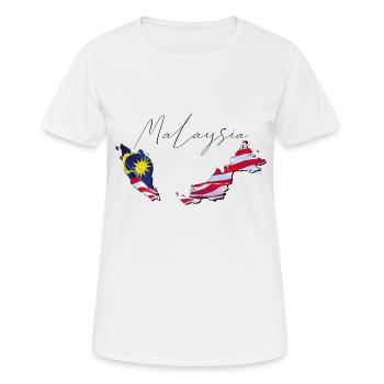 Drapeau de la Malaisie sur la carte de la Malaisie FR - T-shirt respirant Femme - blanc - Devant - AI Model Female 172 dark (172cm)