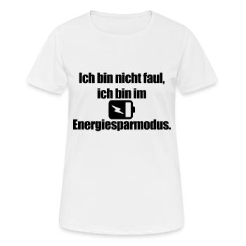Power saving mode active - Women's Breathable T-Shirt - white - Front - AI Model Female 172 dark (172cm)