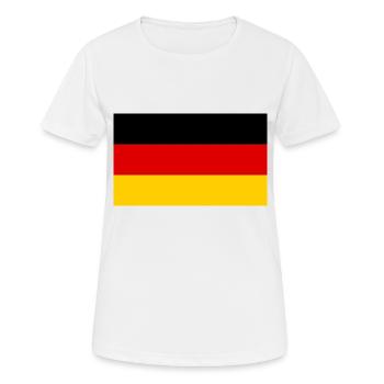 Germany - Women's Breathable T-Shirt - white - Front - AI Model Female 172 dark (172cm)