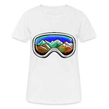 Ski Brille Berge Piste - Frauen T-Shirt atmungsaktiv - Weiß - Vorne - AI Model Female 172 dark (172cm)